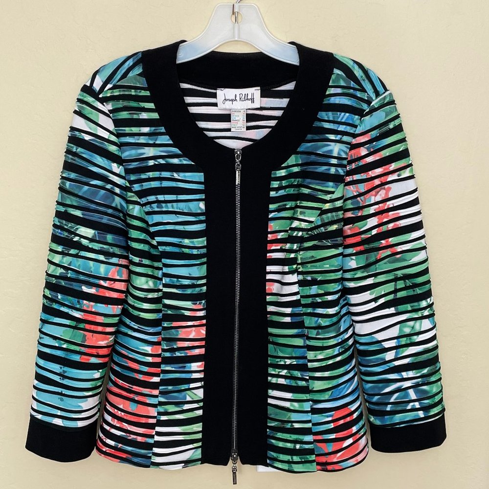 Colorful Zip Jacket by Joseph Ribkoff Size 8